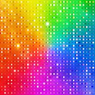 Disco lights on rainbow background