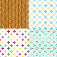 four retro abstract seamless simple patterns eps10 N2