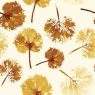 watercolor pattern of imprint leaves seamless texture background N18