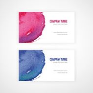 visit card with watercolor splash in vector