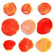 Set of cosmetic texture round stains isolated on white N3