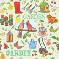 Gardening set seamless pattern