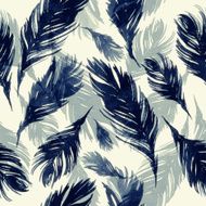 Seamless Pattern with Watercolor Feathers N10