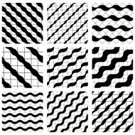 Set of grate seamless patterns with geometric figures ornament N3