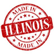 made in Illinois red round grunge isolated stamp