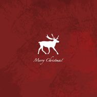 Grunge red reindeer background