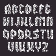 Sans serif geometric font in gothic style