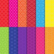 Set of colorful line seamless patterns