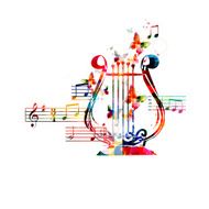 Colorful lyre design