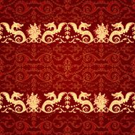 Vintage seamless pattern with dragon