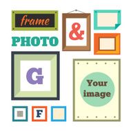 Vector set of different colorful photo frames