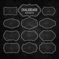 Set of Chalkboard Frames and Labels Vector illustration