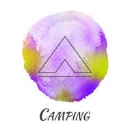 Camping Tent Travel Vector Watercolor Concept N2