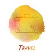Travel Suitcase Vector Watercolor Concept N2