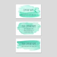 Set of business cards with watercolor background N10