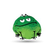 Funny frog Watercolor sketch for your design