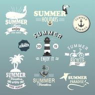 Summer Time retro style calligraphic labels