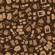 coffee icons brown seamless pattern eps10 N2