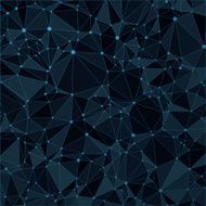 Technological black background with a pattern of triangles and dots