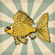 vintage background with goldfish