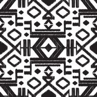 Vector abstract tribal black and white seamless pattern background