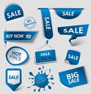 Collection web blue pointers labels for shopping N2