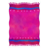 Watercolor pink towel carpet with tassels