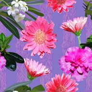 Seamless pattern realistic flowers N2