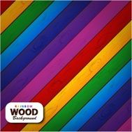 Colorful Rainbow Wooden background