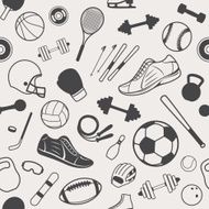 Sport Equipment Background Seamles Pattern Icons N2