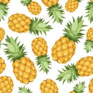 Seamless background with pineapples Vector illustration