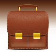 Retro Leather Briefcase Vector Icon