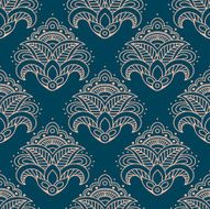 Paisley bell shaped flowers seamless pattern N2