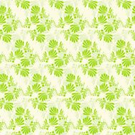 Seamless Green Leaves Floral Pattern Vector