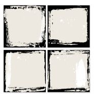 Abstract grunge frame set Black and beige Background template Vector