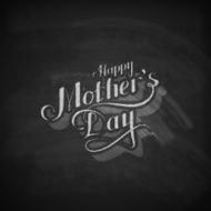 handwritten Happy Mothers Day retro label