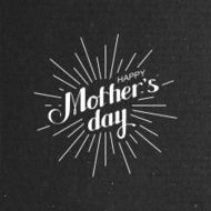 Happy Mothers Day retro label with light rays N4
