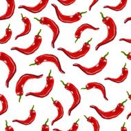 Seamless pattern with red hot pepper Vector