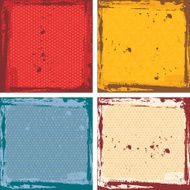 Abstract grunge frame set red orange blue beige Background template