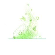 Summer linear drawing decorative element