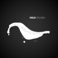 Milk splash isolated on black background N4