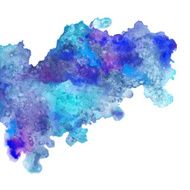 Watercolor blue paint stain N8
