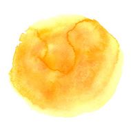 Watercolor orange round paint stain