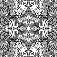 Abstract tribal ethnic background seamless pattern black and white N3