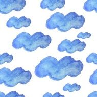 Watercolor clouds background pattern