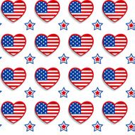 American seamless pattern with hearts and stars N2