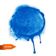 Watercolor blue circle paint stain