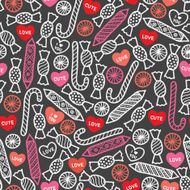 Valentine seamless pattern with candies