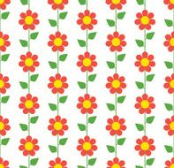 Red Flowers Seamless Pattern
