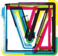 Colorful Grunge Font LETTER V N4